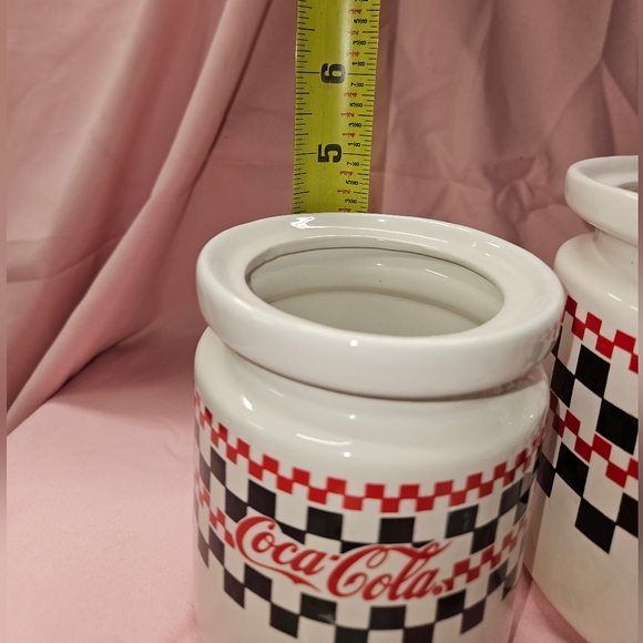 Vintage Coca-Cola Coke Checkerboard Four Tier Canister Storage Jars - Picture 8 of 11